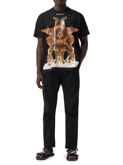 burberry deer print t shirt|Shop Burberry Elthorne Deer Graphic T.